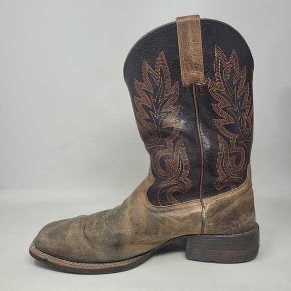 Ariat Boots Mens 10D Brown Leather Western Cowboy Square Toe 100038449 Layton - Picture 7 of 15